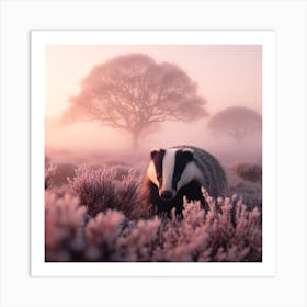 Badger In The Mist 6 Art Print