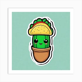 Kawaii Cactus 1 Art Print