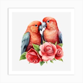 Two Parrots Art Print