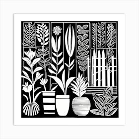 Lion cut inspired Black and white Garden plants & flowers art, Gardening art, Garden 200 Art Print