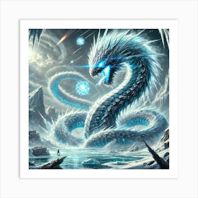 Yin Ice Serpent Ancient Rival Art Print