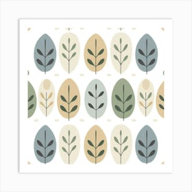 Seamless Pattern With Leaves Art Print