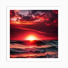 Sunset Over The Ocean 198 Art Print