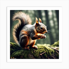 Squirrel In The Forest 235 Art Print