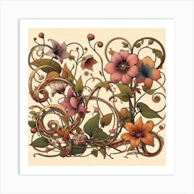 Floral Vignette Art Print