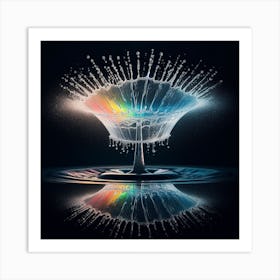 Rainbow Water Splash 1 Art Print