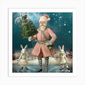 Holiday Skaters Art Print