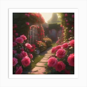 Magical Rose Garden Art Print