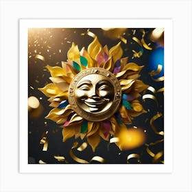 Golden Sun smile Art Print