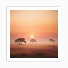 Sunrise In The Savannah Art Print