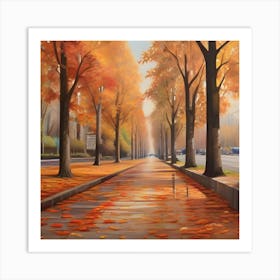 Autumn Street 4 Art Print