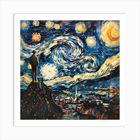 In Style of Van Gogh a version of Starry, Starry Night Art Print