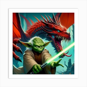 Yoda How To Train Your Dragon Star Wars Art Print Art Print