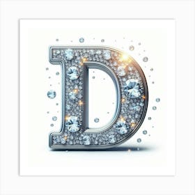 Funny Alpabet - D (Diamonds) Art Print