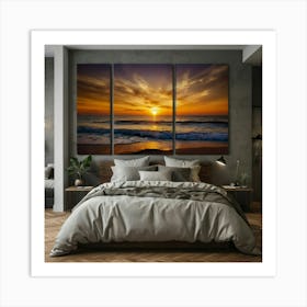 Sunset At The Beach 2 Art Print