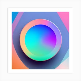 Circle Colorful Rainbow Spectrum Button Gradient Art Print