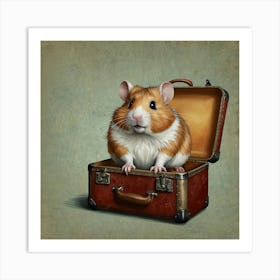 Hamster In Suitcase 5 Art Print