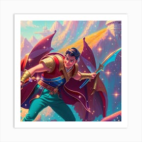 Fantasy King Of Dragons Art Print