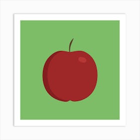 Red Apple Icon In Flat Design Art Print