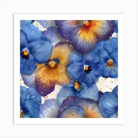 Pansies Seamless Pattern 4 Art Print