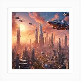 Futuristic Cityscape Art Print