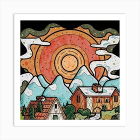 Small mountain village 4 Art Print