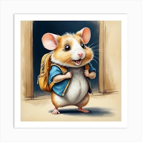 School Hamster 2 Art Print