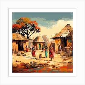 Village In Africa Art Print