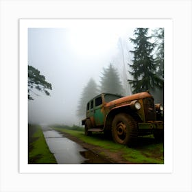 Old Truck In The Forest Art Print