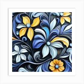 Abstract Floral Painting Art Art Print