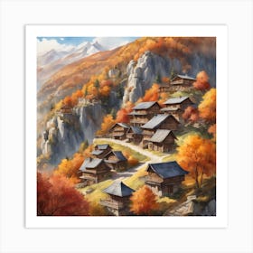 Autumn Village 57 Art Print