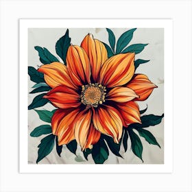 Orange Dahlia Art Print