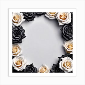 Black And White Roses 19 Art Print