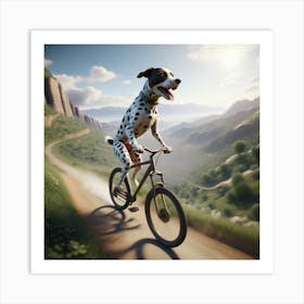 Dalmatian Riding A Bike art 1 Art Print