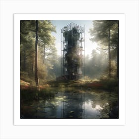 Tower In The Woods Art Print