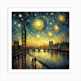 Starry Night Over London Art Print