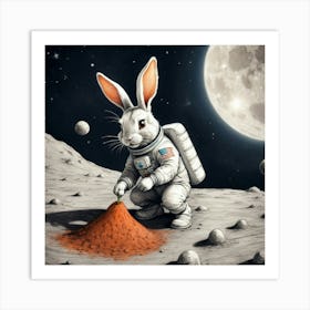 Rabbit On The Moon 13 Art Print