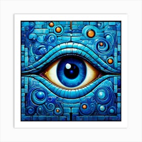 Abstract Retro Surrealism Style of EYE See You Art Print