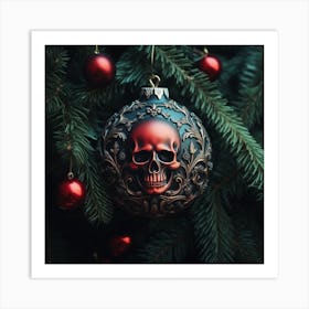 Christmas Tree Ornament Skull 1 Art Print