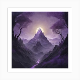 Moonlight Over The Mountains Art Print