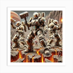 Flame Guardians Adaptive Armor Art Print