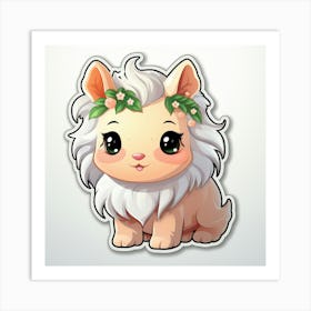 Cute Lion Sticker 1 Art Print