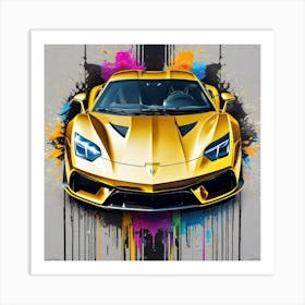 Golden Lamborghini 1 Art Print