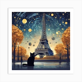 cats in paris Art Print