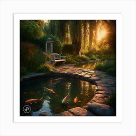 Koi Pond Art Print