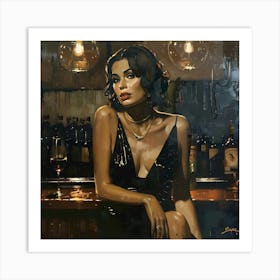 Midnight Musing: The Barroom Mona Lisa Art Print