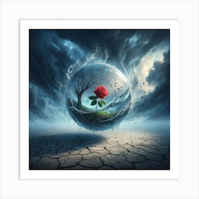 Rose In A Sphere Art Print