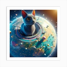 Cat In Space 2 Art Print