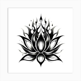 Lotus Flower Tattoo 4 Art Print