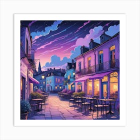 Cafe Terrace At Night (19) Art Print